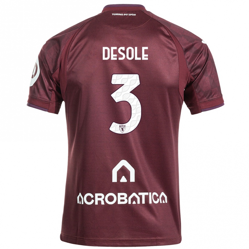 Enfant Football Maillot Fabio Desole #3 Bordeaux Blanc Tenues Domicile 2024/25