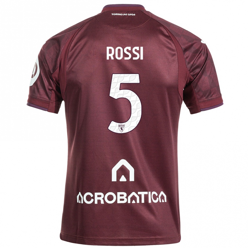 Enfant Football Maillot Simone Rossi #5 Bordeaux Blanc Tenues Domicile 2024/25