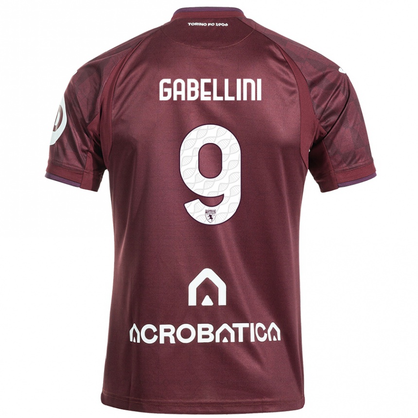 Enfant Football Maillot Tommaso Gabellini #9 Bordeaux Blanc Tenues Domicile 2024/25