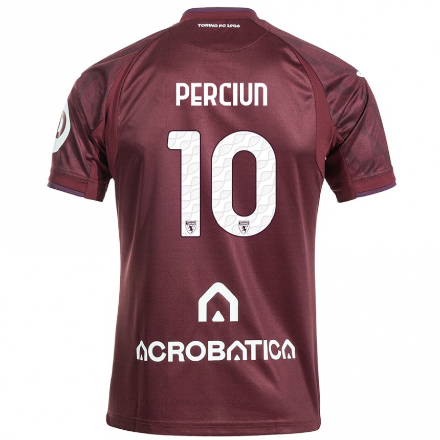 Enfant Football Maillot Sergiu Perciun #10 Bordeaux Blanc Tenues Domicile 2024/25