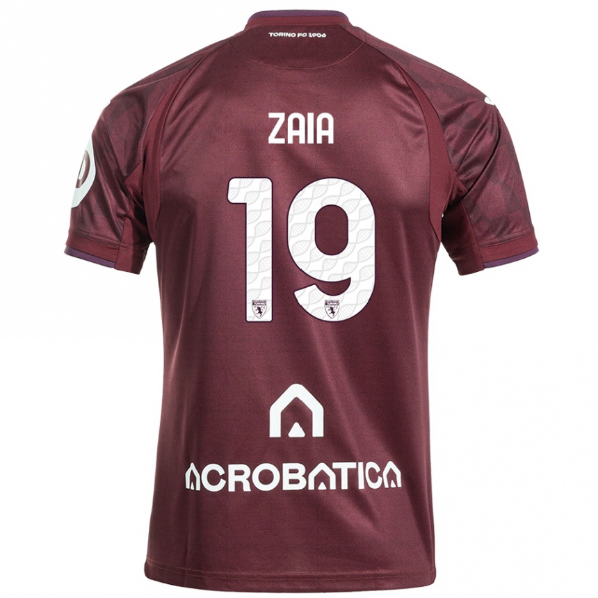 Enfant Football Maillot Edoardo Zaia #19 Bordeaux Blanc Tenues Domicile 2024/25