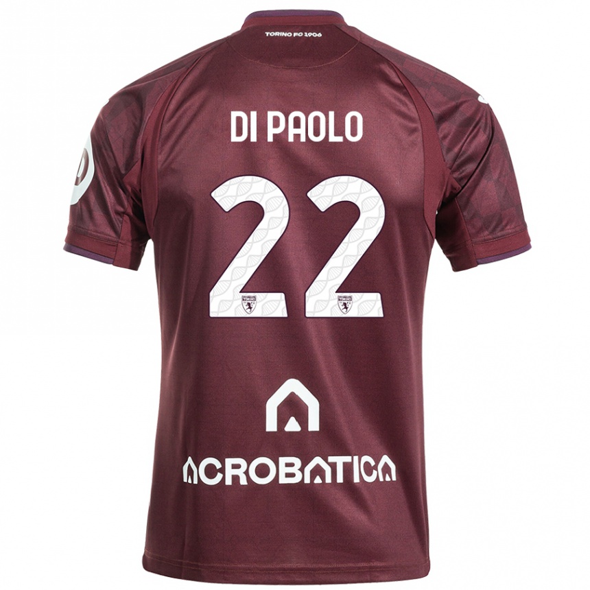 Enfant Football Maillot Sebastiano Di Paolo #22 Bordeaux Blanc Tenues Domicile 2024/25