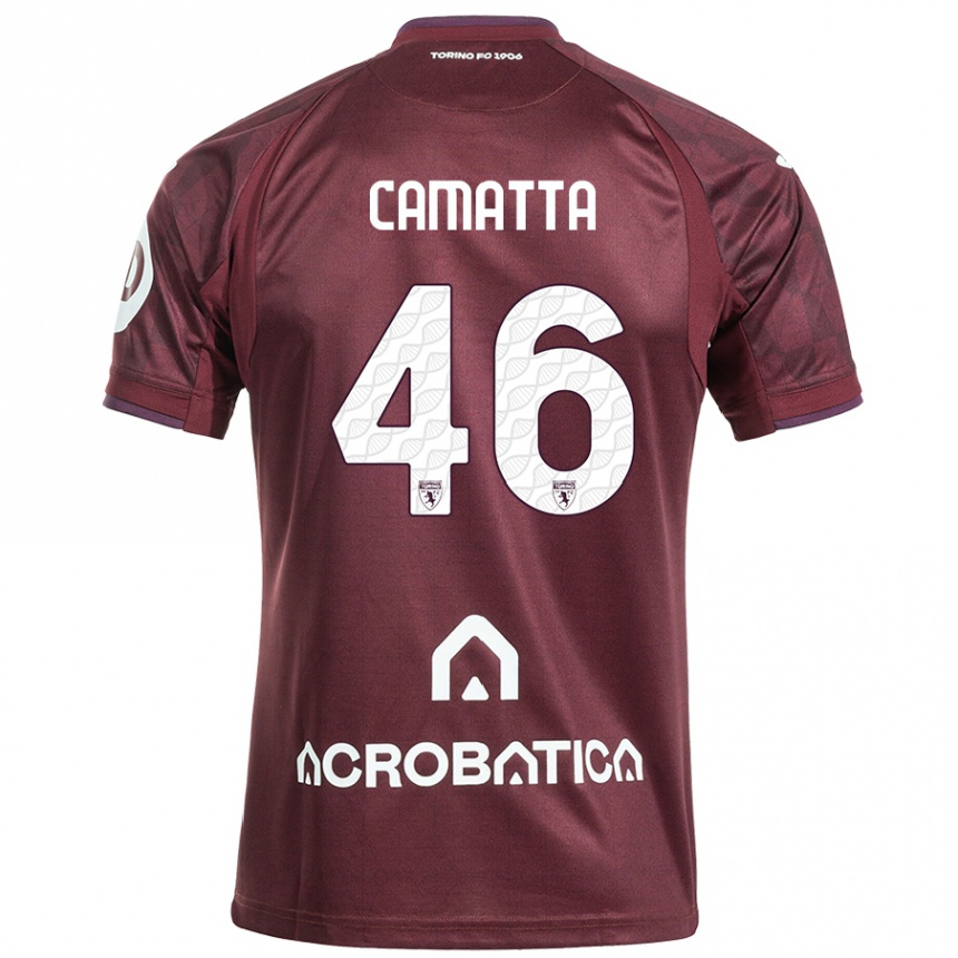 Enfant Football Maillot Alessandro Camatta #46 Bordeaux Blanc Tenues Domicile 2024/25