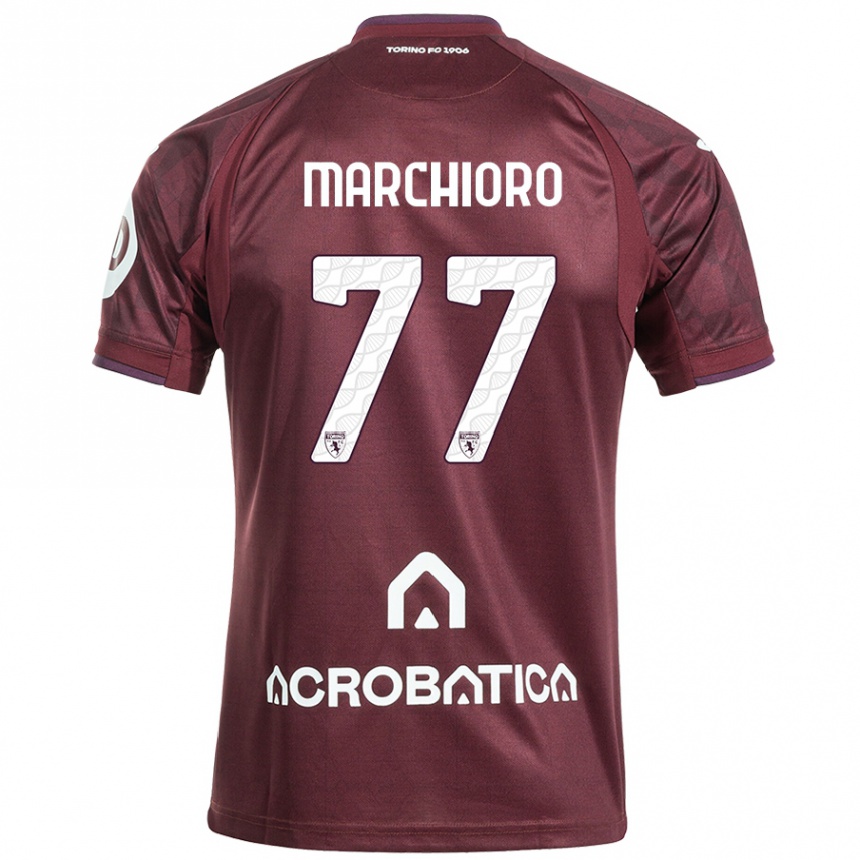 Enfant Football Maillot Raffaele Marchioro #77 Bordeaux Blanc Tenues Domicile 2024/25