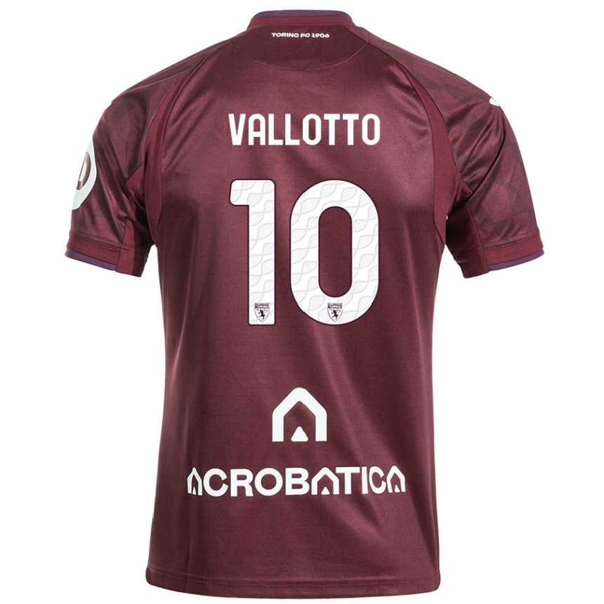 Enfant Football Maillot Greta Vallotto #10 Bordeaux Blanc Tenues Domicile 2024/25