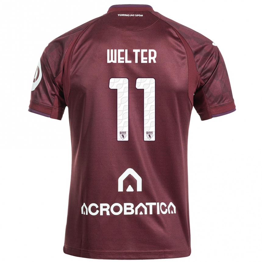 Enfant Football Maillot Francesca Welter #11 Bordeaux Blanc Tenues Domicile 2024/25