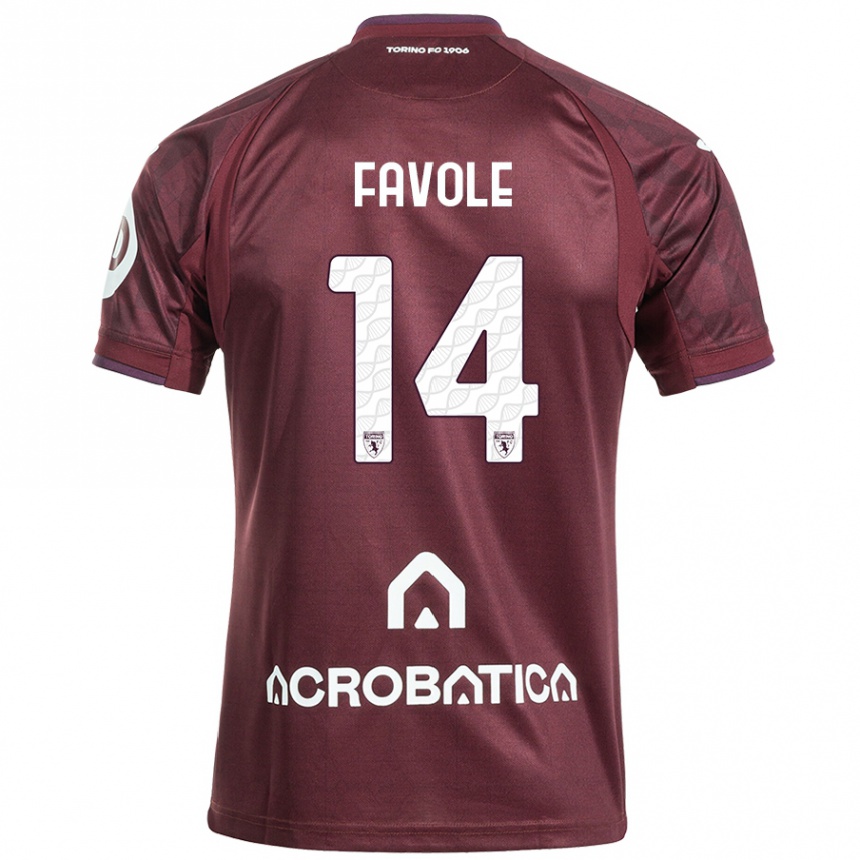 Enfant Football Maillot Annalisa Favole #14 Bordeaux Blanc Tenues Domicile 2024/25