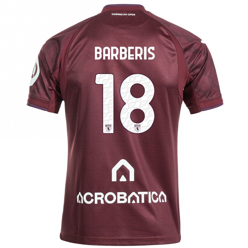 Enfant Football Maillot Laura Barberis #18 Bordeaux Blanc Tenues Domicile 2024/25