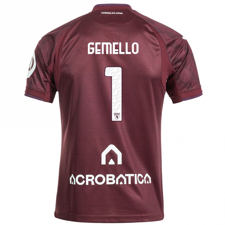 Enfant Football Maillot Luca Gemello #1 Bordeaux Blanc Tenues Domicile 2024/25