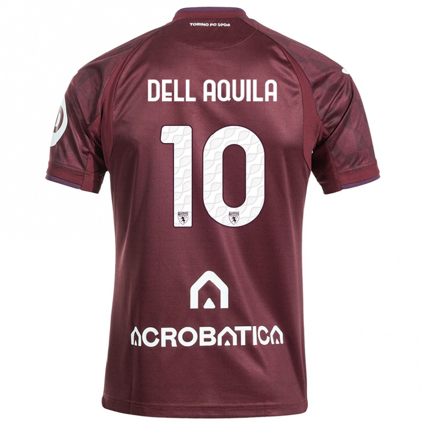 Enfant Football Maillot Francesco Dell'aquila #10 Bordeaux Blanc Tenues Domicile 2024/25