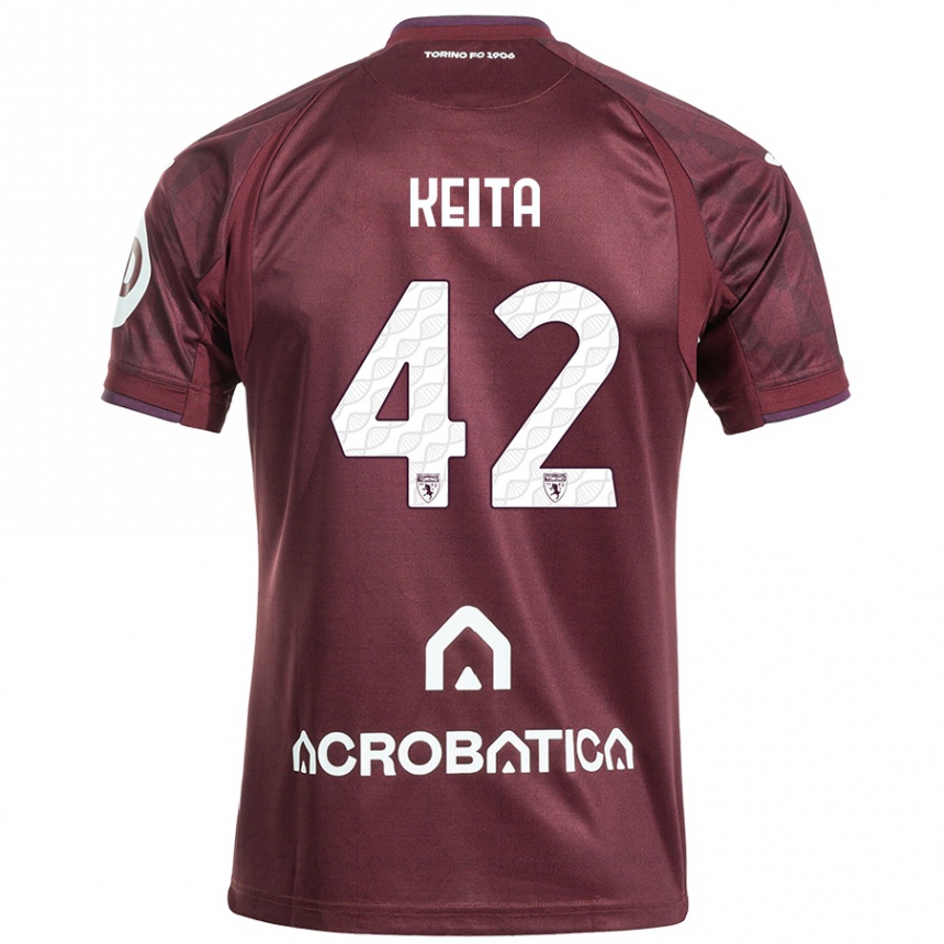 Enfant Football Maillot Karamoko Keita #42 Bordeaux Blanc Tenues Domicile 2024/25