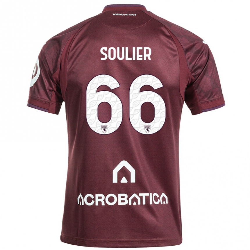 Enfant Football Maillot Evan Soulier #66 Bordeaux Blanc Tenues Domicile 2024/25