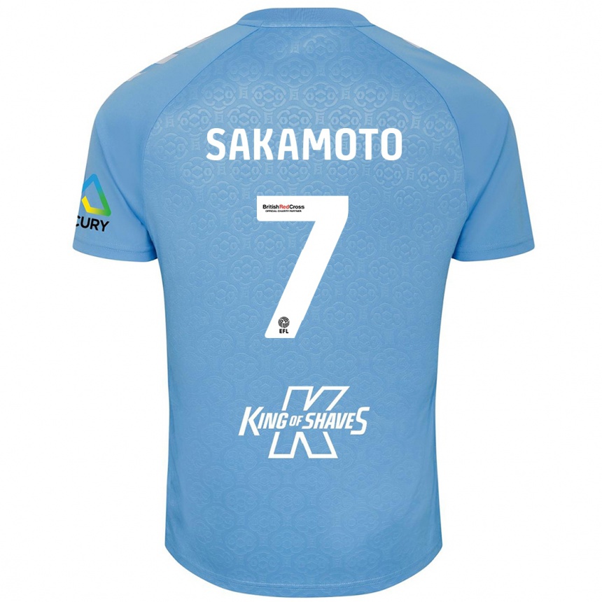 Enfant Football Maillot Tatsuhiro Sakamoto #7 Bleu Blanc Tenues Domicile 2024/25