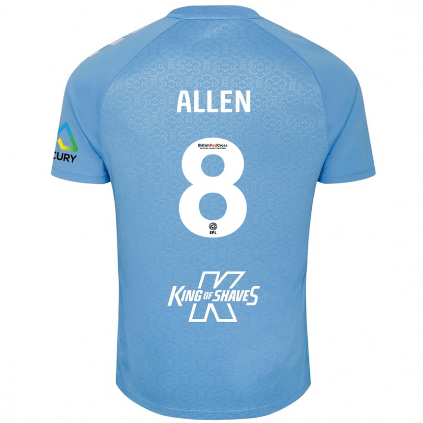 Enfant Football Maillot Jamie Allen #8 Bleu Blanc Tenues Domicile 2024/25