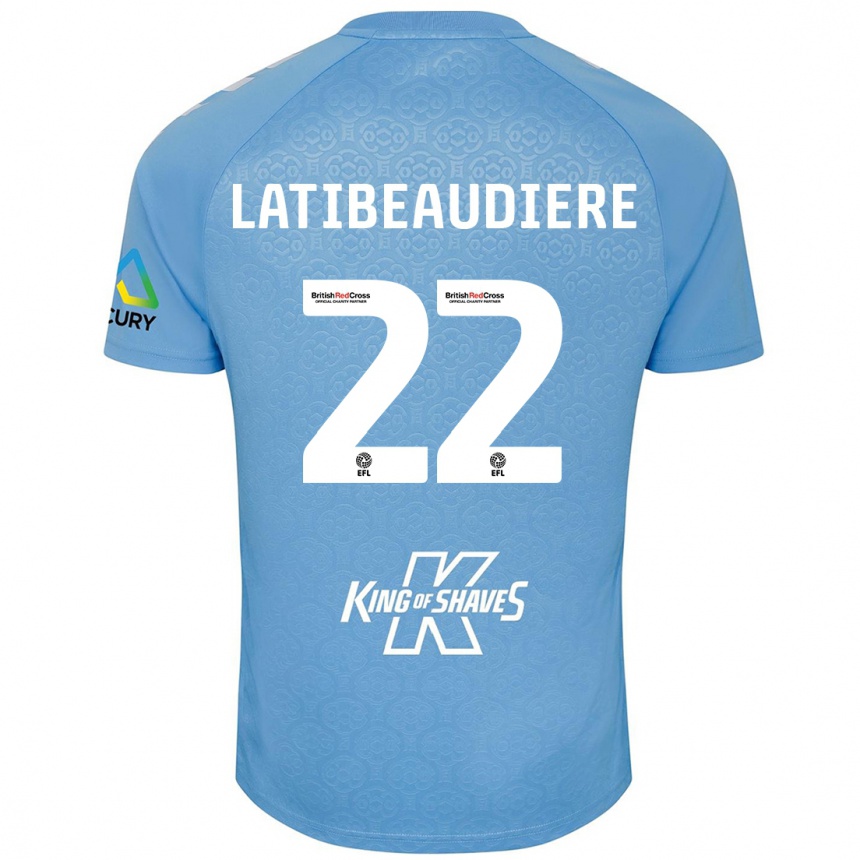 Enfant Football Maillot Joel Latibeaudiere #22 Bleu Blanc Tenues Domicile 2024/25