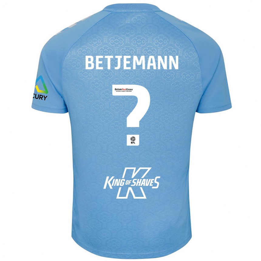 Enfant Football Maillot Elliot Betjemann #0 Bleu Blanc Tenues Domicile 2024/25