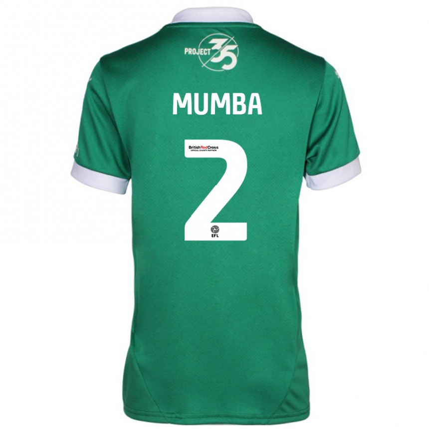 Enfant Football Maillot Bali Mumba #2 Vert Blanc Tenues Domicile 2024/25