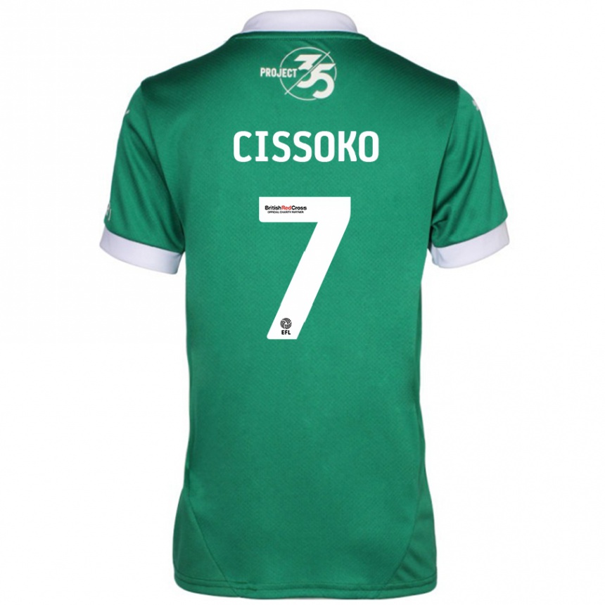 Enfant Football Maillot Ibrahim Cissoko #7 Vert Blanc Tenues Domicile 2024/25