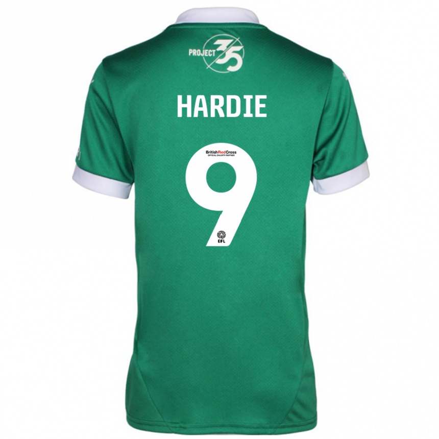 Enfant Football Maillot Ryan Hardie #9 Vert Blanc Tenues Domicile 2024/25