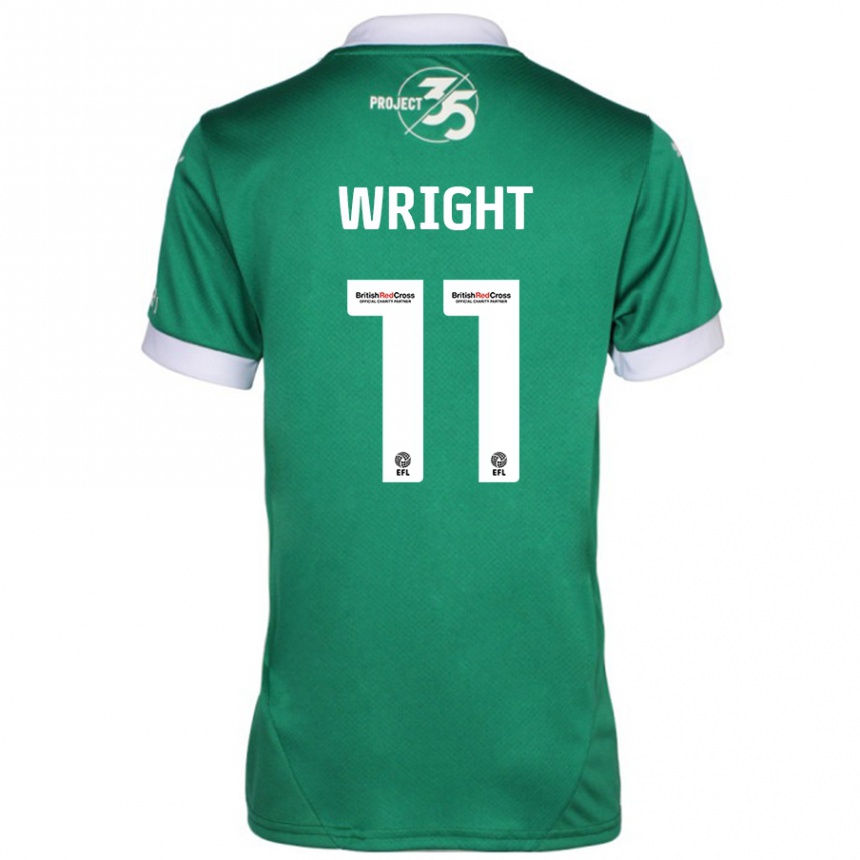 Enfant Football Maillot Callum Wright #11 Vert Blanc Tenues Domicile 2024/25