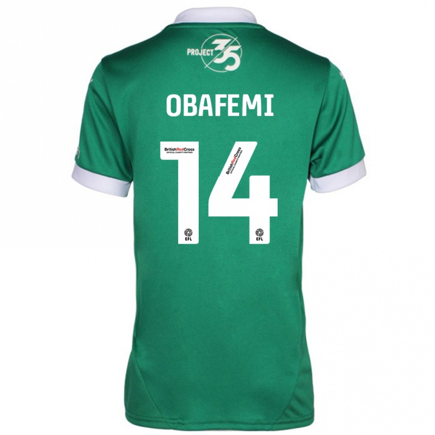 Enfant Football Maillot Michael Obafemi #14 Vert Blanc Tenues Domicile 2024/25