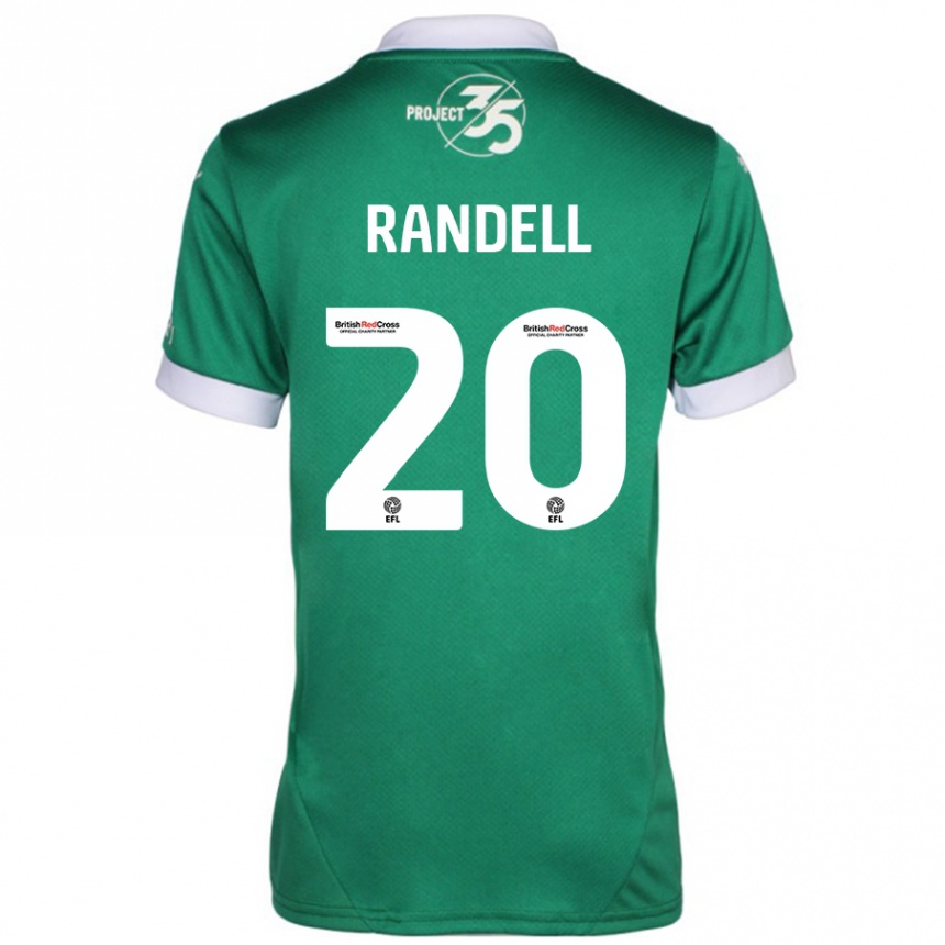 Enfant Football Maillot Adam Randell #20 Vert Blanc Tenues Domicile 2024/25