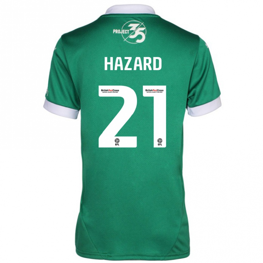 Enfant Football Maillot Conor Hazard #21 Vert Blanc Tenues Domicile 2024/25