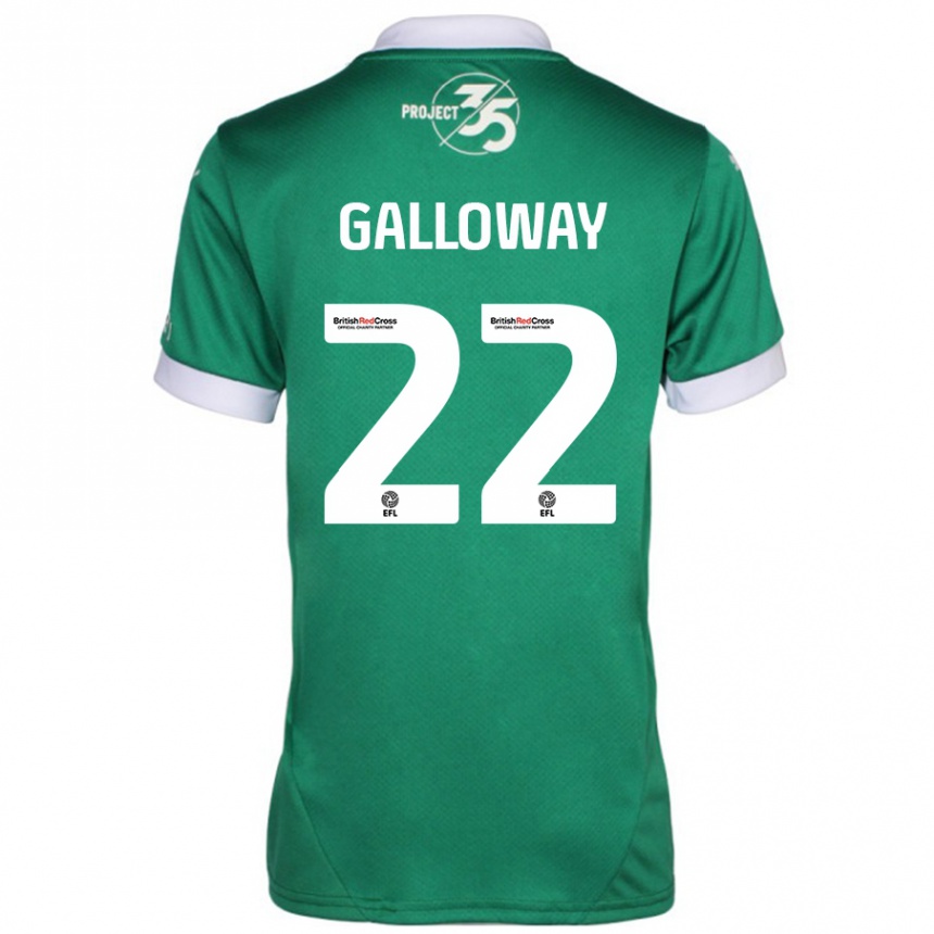 Enfant Football Maillot Brendan Galloway #22 Vert Blanc Tenues Domicile 2024/25