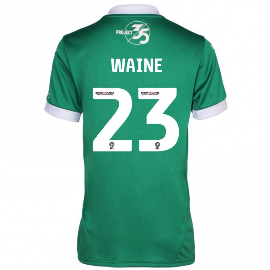 Enfant Football Maillot Ben Waine #23 Vert Blanc Tenues Domicile 2024/25