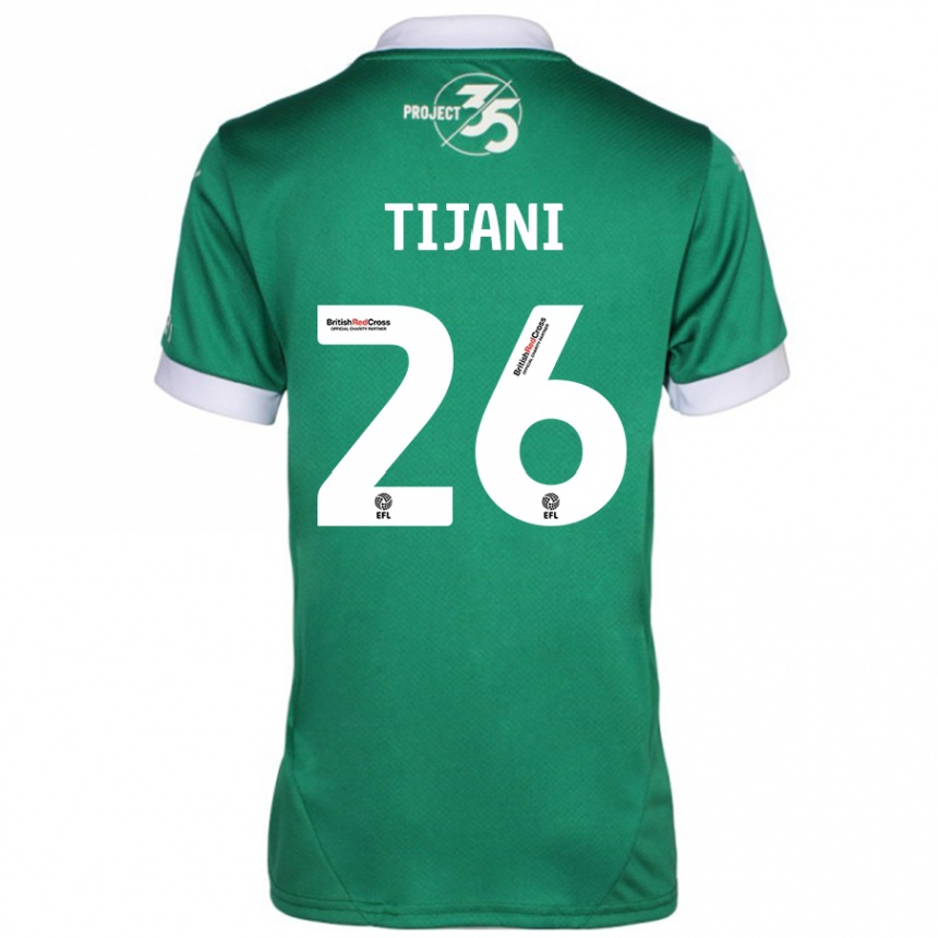 Enfant Football Maillot Muhamed Tijani #26 Vert Blanc Tenues Domicile 2024/25