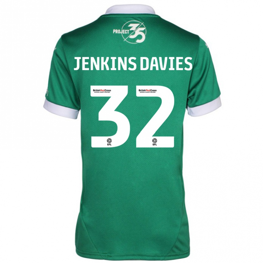 Enfant Football Maillot Will Jenkins-Davies #32 Vert Blanc Tenues Domicile 2024/25