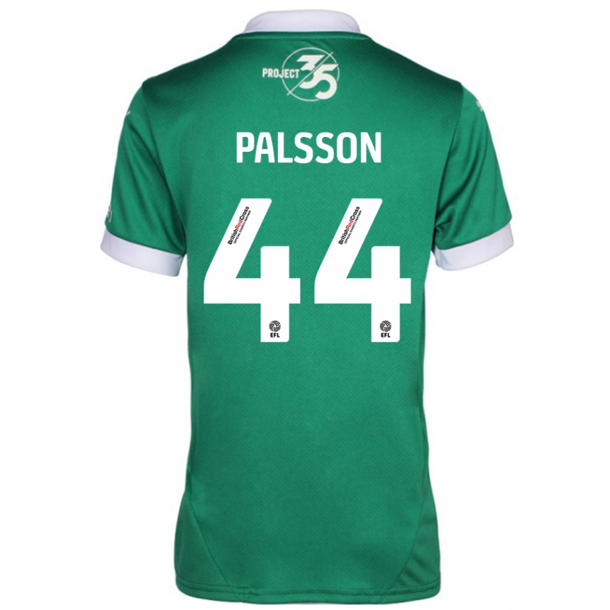 Enfant Football Maillot Victor Pálsson #44 Vert Blanc Tenues Domicile 2024/25