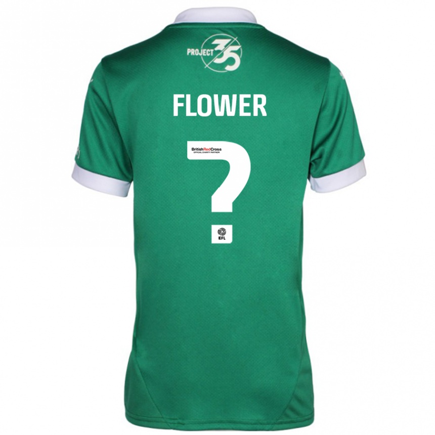 Enfant Football Maillot Jack Flower #0 Vert Blanc Tenues Domicile 2024/25