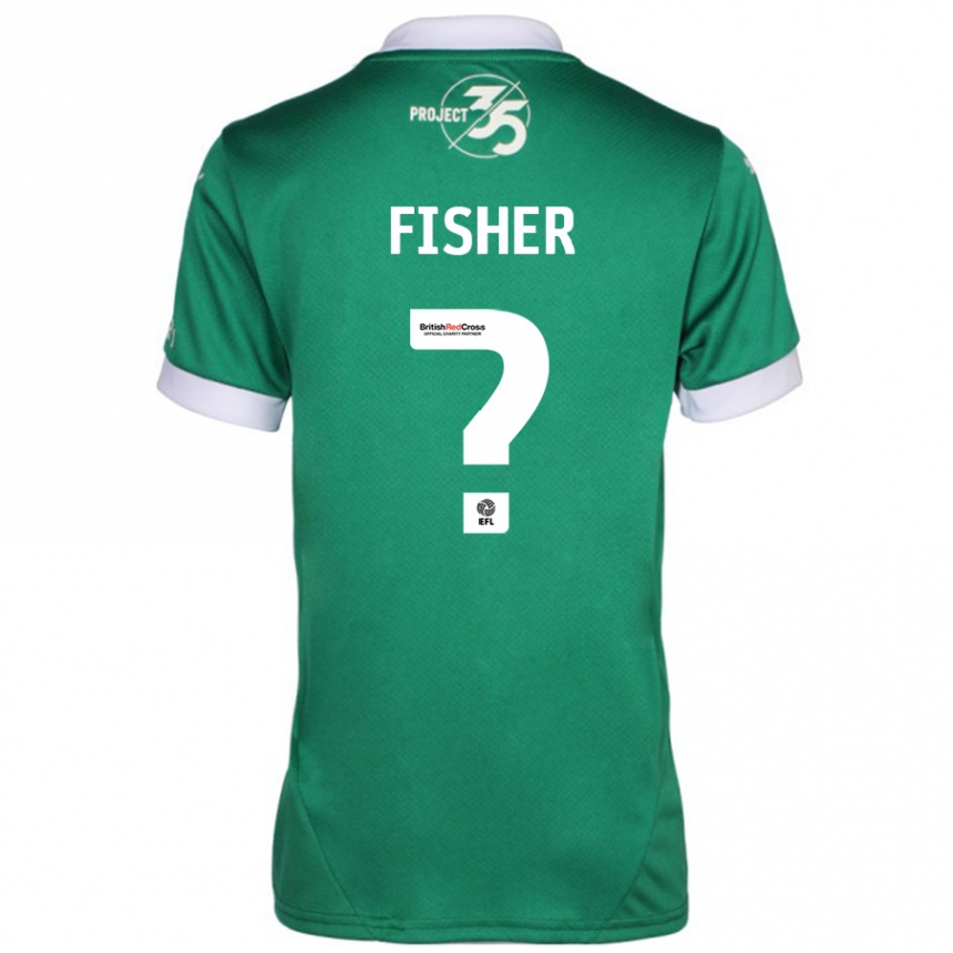 Enfant Football Maillot Cole Fisher #0 Vert Blanc Tenues Domicile 2024/25