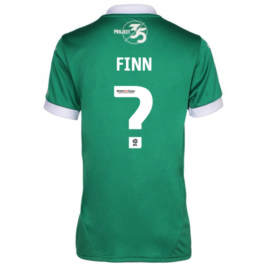 Enfant Football Maillot Tegan Finn #0 Vert Blanc Tenues Domicile 2024/25