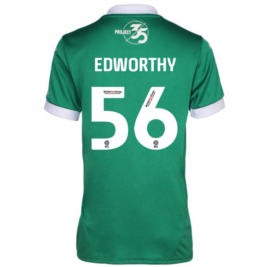 Enfant Football Maillot Kieran Edworthy #56 Vert Blanc Tenues Domicile 2024/25