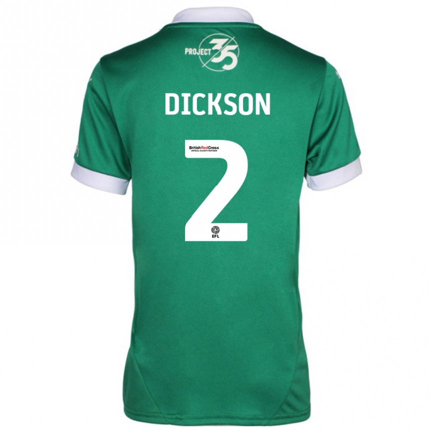 Enfant Football Maillot Katie Dickson #2 Vert Blanc Tenues Domicile 2024/25