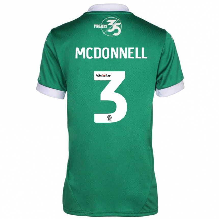 Enfant Football Maillot Rosie Mcdonnell #3 Vert Blanc Tenues Domicile 2024/25