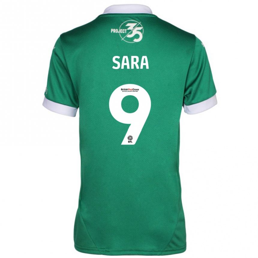 Enfant Football Maillot Ellie Sara #9 Vert Blanc Tenues Domicile 2024/25