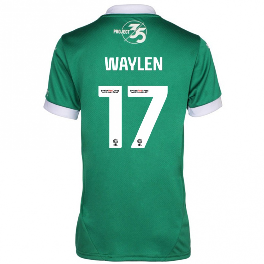 Enfant Football Maillot Libby Waylen #17 Vert Blanc Tenues Domicile 2024/25