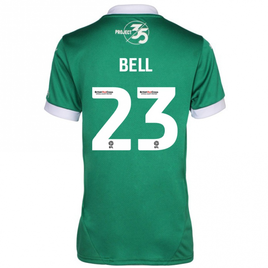 Enfant Football Maillot Katelyn Bell #23 Vert Blanc Tenues Domicile 2024/25