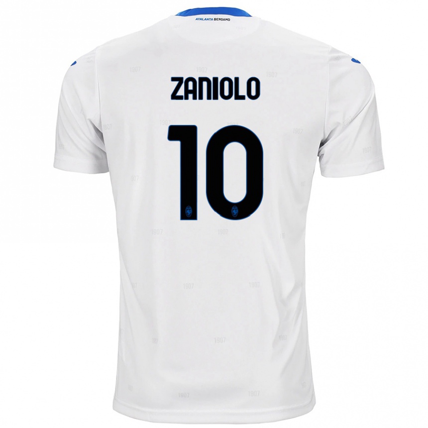 Enfant Football Maillot Nicolò Zaniolo #10 Blanc Tenues Extérieur 2024/25