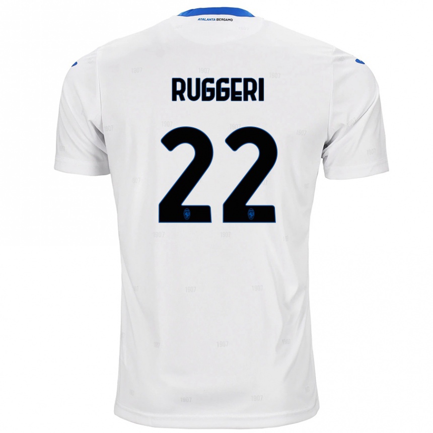 Enfant Football Maillot Matteo Ruggeri #22 Blanc Tenues Extérieur 2024/25