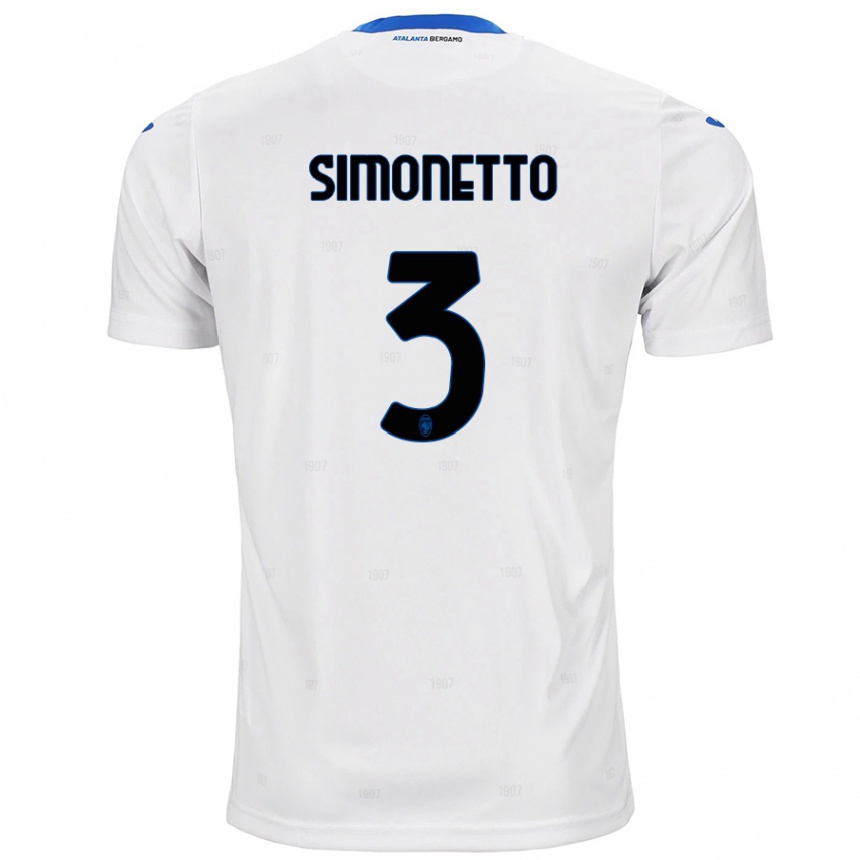 Enfant Football Maillot Federico Simonetto #3 Blanc Tenues Extérieur 2024/25