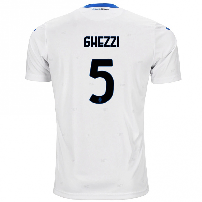 Enfant Football Maillot Samuele Ghezzi #5 Blanc Tenues Extérieur 2024/25