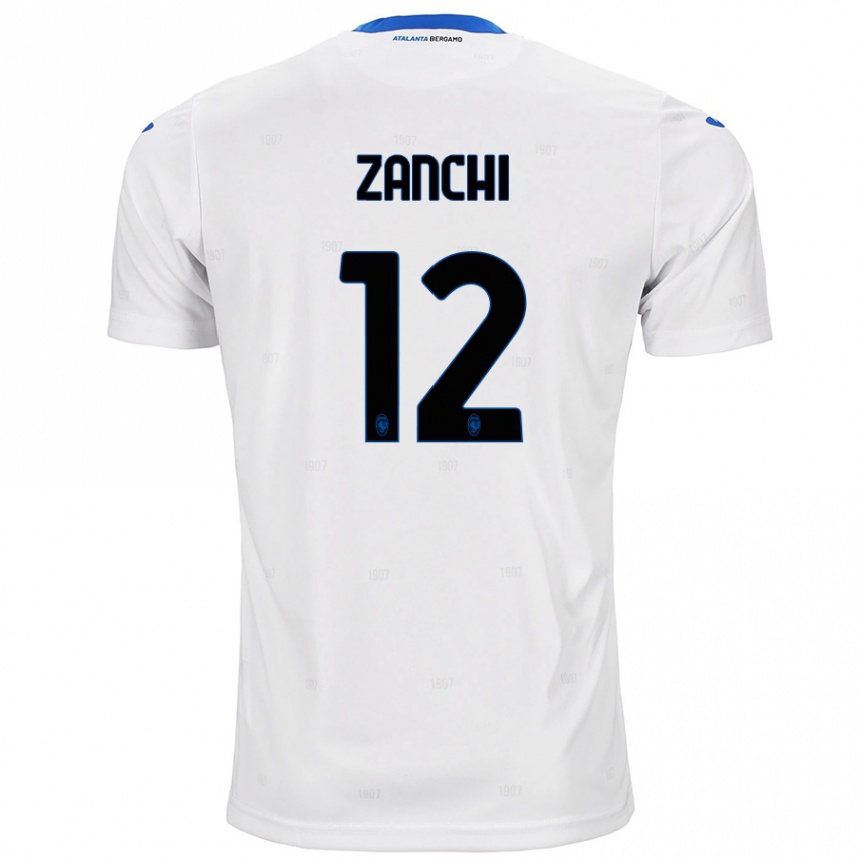 Enfant Football Maillot Edoardo Zanchi #12 Blanc Tenues Extérieur 2024/25