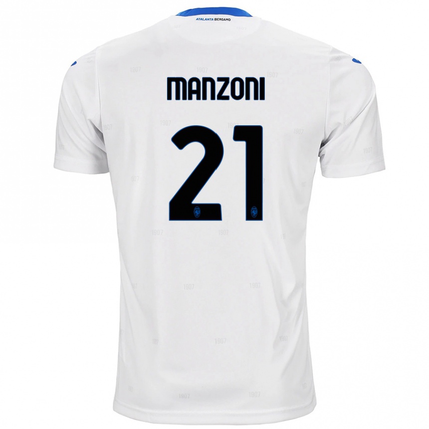 Enfant Football Maillot Alberto Manzoni #21 Blanc Tenues Extérieur 2024/25