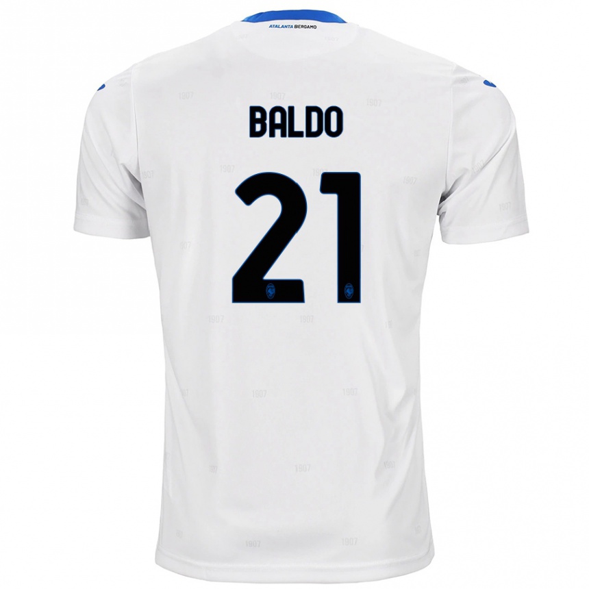 Enfant Football Maillot Nicolò Baldo #21 Blanc Tenues Extérieur 2024/25