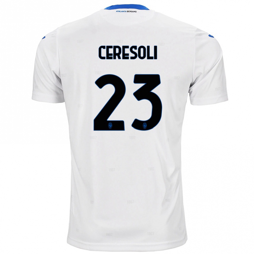 Enfant Football Maillot Andrea Ceresoli #23 Blanc Tenues Extérieur 2024/25