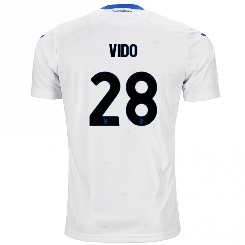 Enfant Football Maillot Luca Vido #28 Blanc Tenues Extérieur 2024/25